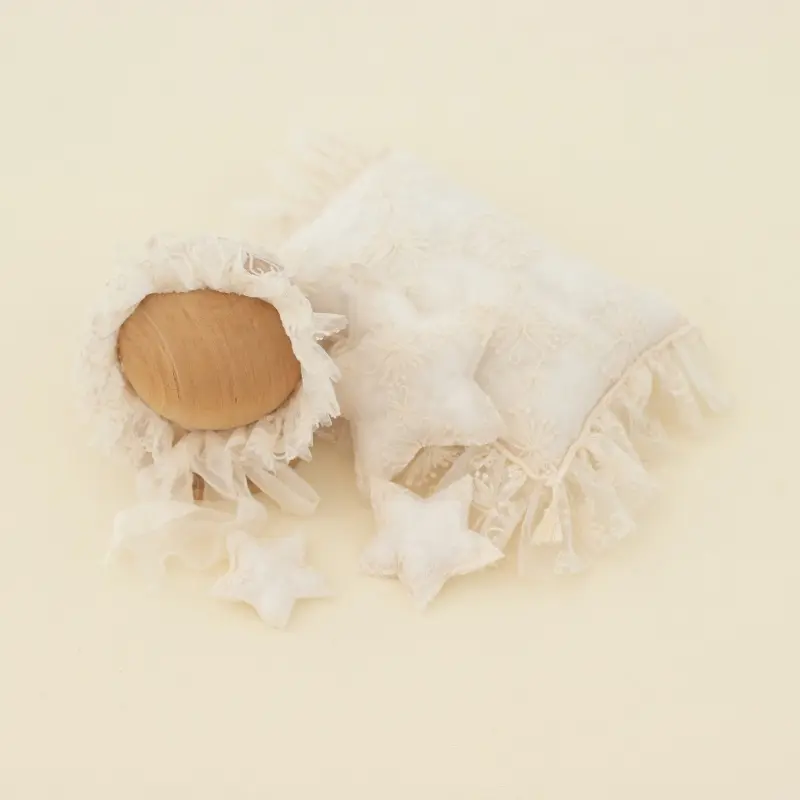 Embroidery Lace Dress Pillow Set - Baby Girl Newborn Photography Outfit - Image 5